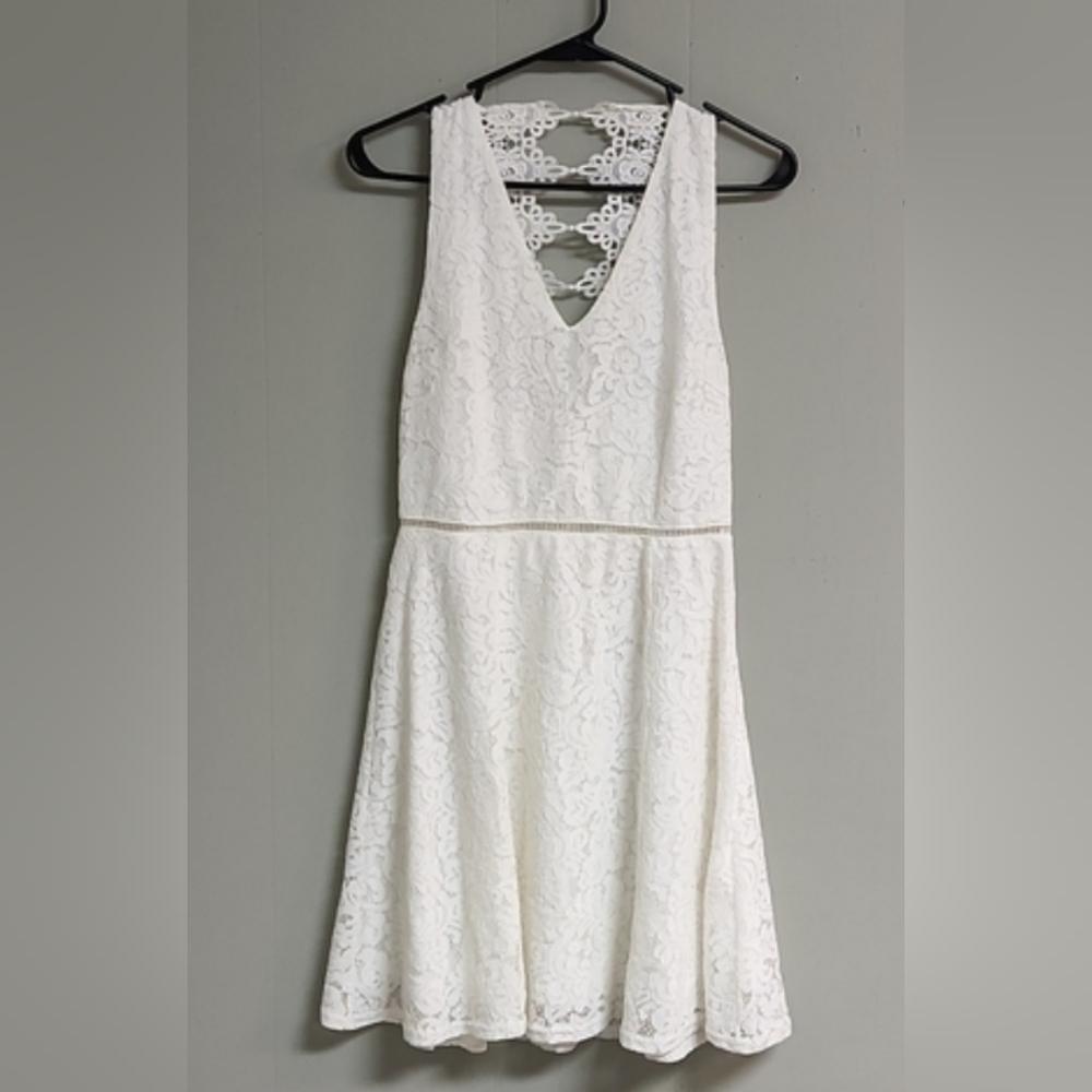 Francesca white lace dress.  Size S.